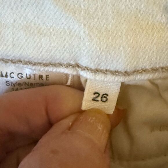 NWOT McGuire Carmina Slim Jean in Off White Denim with Tan Stitching. Size 26. - Picture 11 of 11